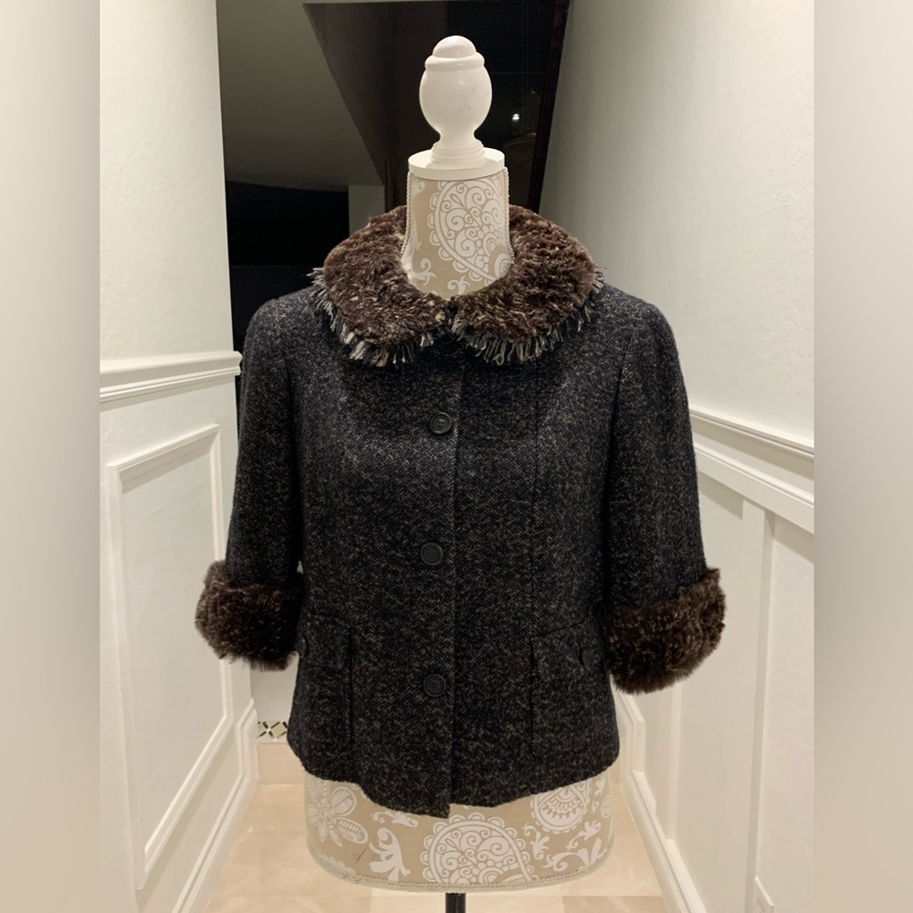 Rare Chanel Tweed With Rabbit Jacket Size 42 - Picture 5 of 16